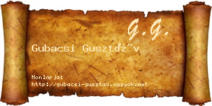 Gubacsi Gusztáv névjegykártya
